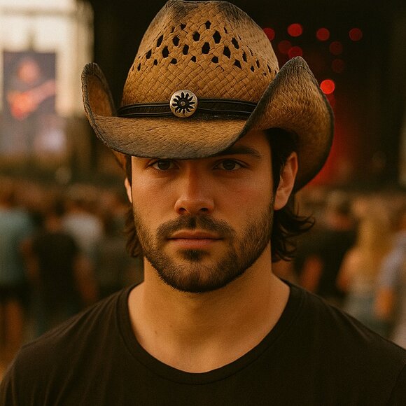 Cowboy Fun Summer Adjustable Concert Hat M/L - Picture 1 of 1
